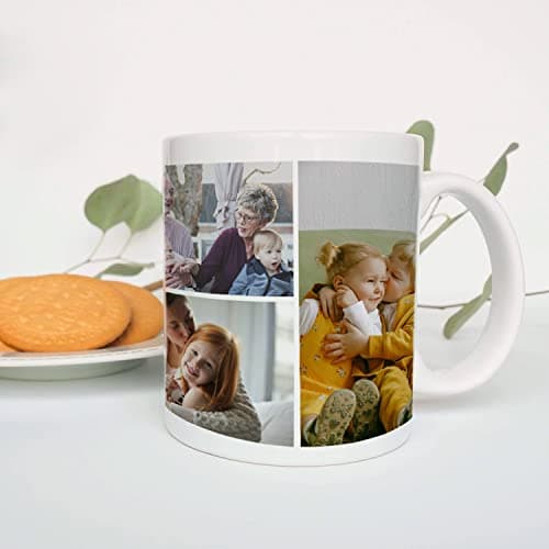 Wraplab Tasse Personnalisable, Mug Personnalisé, Cadeau Personnalisé, Cadeau Homme et Femme Original | Collage d'images, 1 à 10 Photos (2 photos)