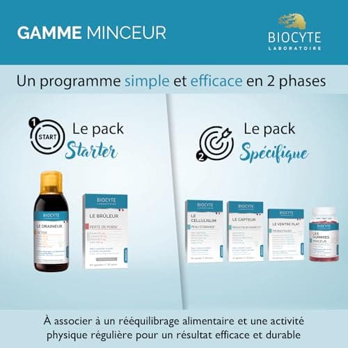 BIOCYTE Le Draineur 500 ml - Drainage et Elimination, Favorise la Purification - Maté, Pissenlit, Bardane, Cassis, Ortie, Artichaut, Hibiscus - Végétalien - Programme de 20 jours - Fabriqué en France