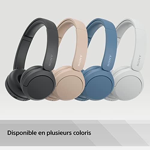 Sony WH-CH520 - Casque Bluetooth sans Fil, Multipoint, Micro intégré - jusqu'à 50 Heures d'autonomie et Charge Rapide - Noir
