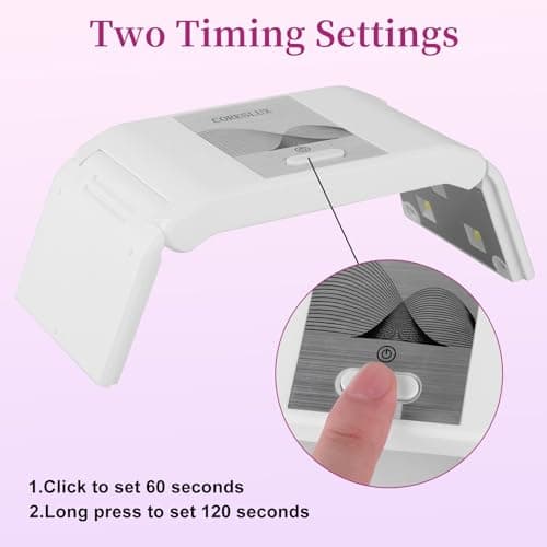 CORESLUX Mini Lampe UV Séchoir à Ongle Portable, 36 W Sèche-ongles Pliable avec Minuteur 60s/120s, Lampe UV Ongles Gel Shellac, Néon, Lampe UV Ongles Pour Tous les Gels (Blanc)