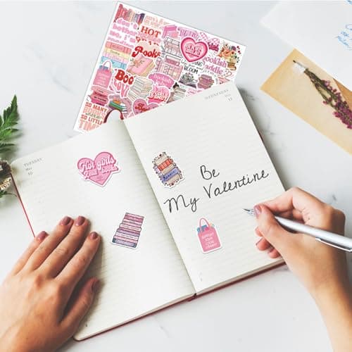 Mrltau Lot de 100 autocollants de scrapbooking pour amateurs de livres, autocollants mignons, merch, accessoires Kindle, accessoires Kindle, autocollants esthétiques Stuff Clean Girl