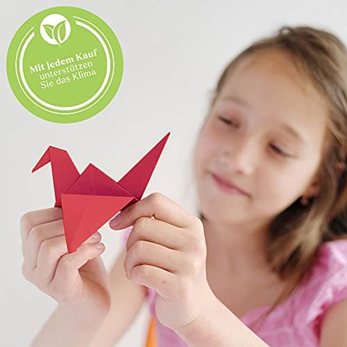 Tritart Origami Papier rouge | 225 feuilles de papier pliable double face origami rouge | Lot de papier de bricolage 80 g/m2 | 75 feuilles 20 x 20 cm et 15 x 15 cm et 10 x 10 cm (rouge)