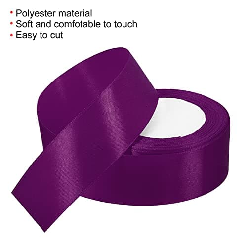 PATIKIL 1,5 Pouce Large 24 Yards 38mmx22m Satin Ruban, 2 Paquet Double Face Solide Artisanat Rouleau pour Fête Maison Bricolage Enveloppe Décoration, Rougeâtre Violet