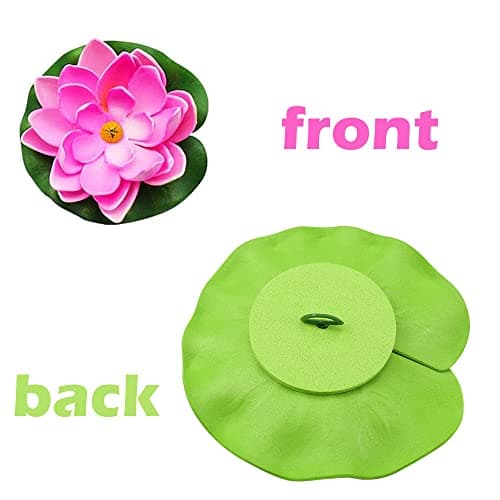 aupawdy Lot de 10 lotus artificiels en mousse imperméable pour bassin de jardin, aquarium, décoration d'aquarium