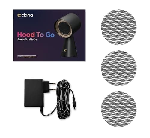 CIARRA CBPHB01 Mini Hotte Asipirante - Hotte Portable - Aspiration de 120m3/h - Mode Recyclage avec Filtre à Charbon - Multi-Filtration - 2 Vitesses - Noire