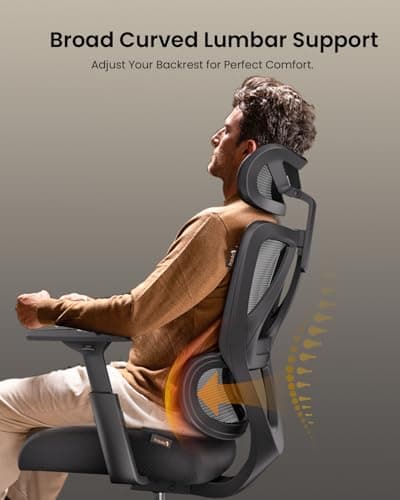 ProtoArc EC100 Chaise de Bureau Ergonomique - Chaise Gaming avec Un Coussin à Ressorts Plus épais de 10 CM, Soutien Lombaire, Accoudoirs et Appui-tête Réglables - Gris