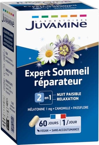 JUVAMINE Expert'Nature Sommeil Mélatonine Passiflore Camomille 60 Gélules