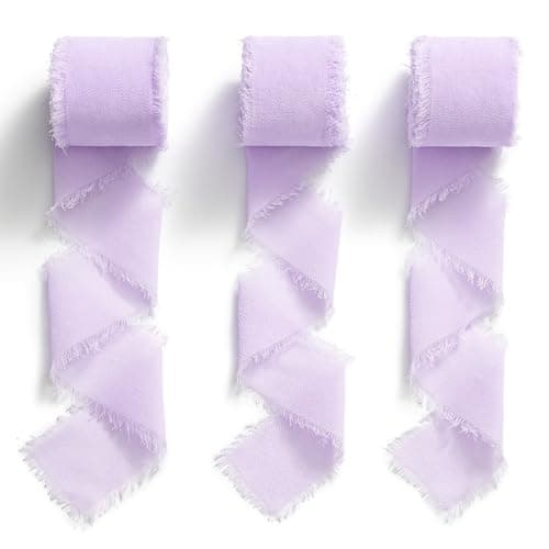 MORSUNBELA Ruban Mousseline Ruban Violet Clair, 38mm x 19,2 m Ruban Cadeau Ruban Mariage, Ruban Satin Ruban de Boucle, Ruban Tissu pour Mariage fête des mères Anniversaire Cadeaux