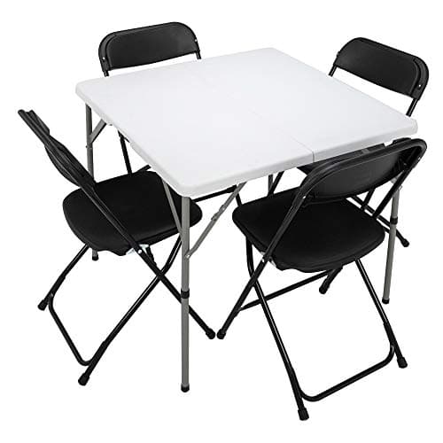 LEADZM Table de Camping,86x86x74 cm,Pliante Table de Jardin,Cadres en Acier,Pique-Nique,Barbecue,Intérieur Extérieur