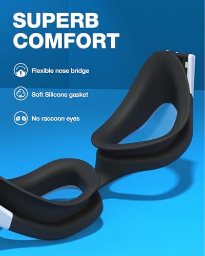 ZIONOR Lunettes de natation polarisées + bonnet de natation pour homme et femme, protection UV, anti-brouillard, sangle réglable, confortable, lunettes de natation professionnelles