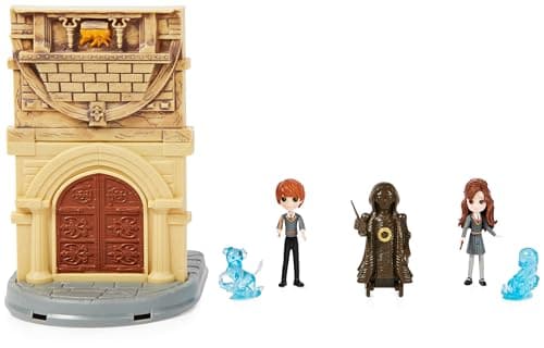 HARRY POTTER - PLAYSET 2 EN 1 LA SALLE SUR DEMANDE MAGICAL MINIS WIZARDING WORLD - Univers Magique 2 en 1 Avec 4 Figurines et Accessoires - Sortilège Patronus - 6063901 - Jouet Enfant 5 ans et +
