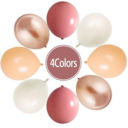 Paready Ballons Rose Abricot, 60 Pièces 12 Pouces Beige ballons en Ballous en or Metallic Champagne pour Baby Shower Anniversaire Mariage de douche nuptiale Décoration de la remise des diplômes