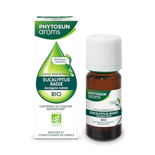 PHYTOSUN AROMS - Huile Essentielles Eucalyptus Radié BIO - 100% pure et naturelle - Contribue au confort respiratoire - 10 ml