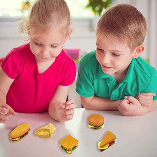 9pcs Simulation Food Toys Set, Mini Kids Kitchen, Kids Role Play Food Toys, Hamburger Hot Dog French Fries Tray Gift Set, Convient aux Enfants âgés de 3 Ans et Plus