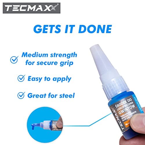 TECMAXX Liquide de sécurité de vis Bleu 6 ML - adhésif pour vis à Sec - Frein Filet Bleu
