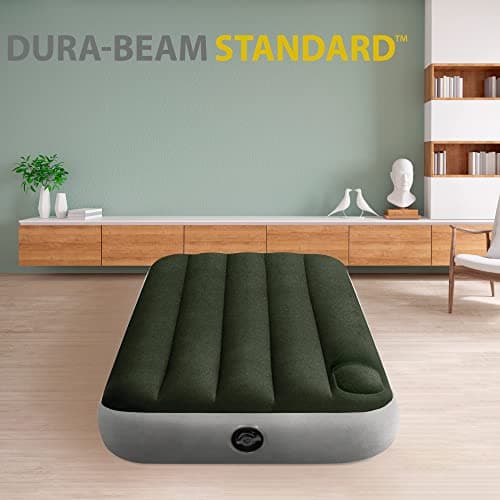Intex matelas gonflable downy - 1 pers + gonfleur a pied intégré