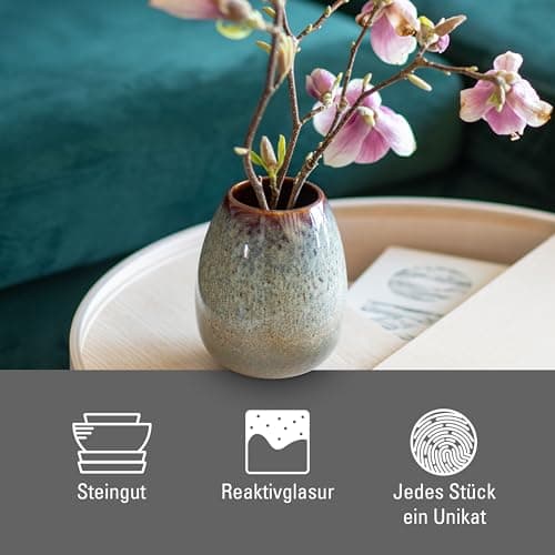like. by Villeroy & Boch Lave Home Vase Egg Shape, 14,5 x 14,5 x 17,5 cm, Beige