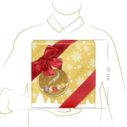Lindt - Boîte Cadeau LINDOR - Assortiment de Chocolats au Lait, Noirs et Blancs - Cœur Fondant - Idéal pour Noël, 287g