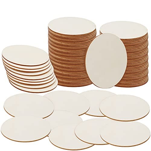 BELLE VOUS Lot de 100 Disques de Bois Bruts - Tranche de Bois 10 cm avec 2 mm d’Epaisseur - Rondin de Bois Naturel pour Vos Décorations, Loisirs, Etiquettes, sous-Verre, Ornements, Bricolag