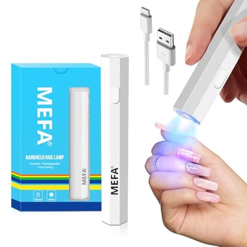 MEFA Lampe Uv Ongles Gel, 3W Lampe Uv Ongles Gel Pose Americaine avec 2 Minuteries, USB Rechargeable, Lampe Uv Sèche Ongles pour Vernis Semi Permanent, Polygel Durcissement Rapide pour Femme Nail Art