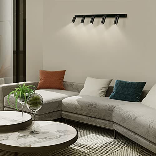 Eofiti Plafonnier LED 5 Spot Orientable Luminaire Plafonnier Noir G9 LED 3W 4000K Blanc Naturel 360LM Moderne Spot LED pour Salon Salle à Manger Cuisine Chambre Couloir Ampoules Incluses