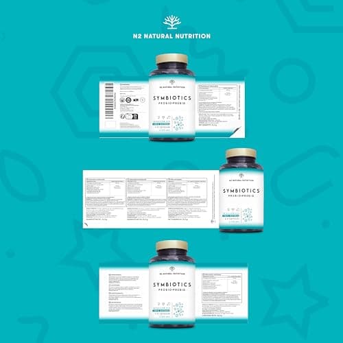 Probiotique Flore Intestinale avec inuline pour une efficacité maximale. Ferments Lactiques. Lactobacillus rhamnosus. 40 Milliards de Bactéries UFC/jour. 6 souches. 60 Capsules. N2 Natural Nutrition