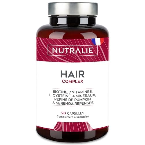 POUSSE CHEVEUX Très Rapide - Anti-Chute + Vitamine Cheveux - [PRIX 2022] Biotine + Zinc + L-Cystine - Cure Croissance & Fortification - Femme et Homme - Haute Dose Biotine - 90 Gélules - Nutralie