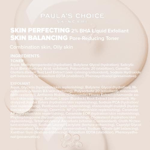 Paula's Choice RESTAURER + CLAIR - SKIN BALANCING Lotion Tonique Visage & SKIN PERFECTING 2% BHA Lotion Exfoliant -Reduire les Pores et aux Points Noirs - Acide Salicylique - Peaux Mixtes à Grasses