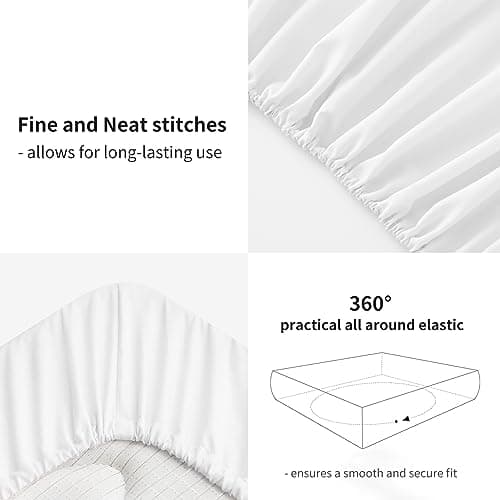 RUIKASI Drap Housse 140x190 Blanc - Drap Housse 140 x 190 Bonnet 30cm Matelas en Microfibre 2 Personnes, Très Doux et Respirant avec Élastique Tout Autour