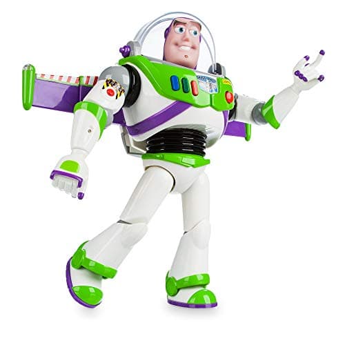 Disney Store Figurine Buzz l'Éclair Interactive parlante Toy Story, 30 cm / 11", inclut Plus de 10 répliques en Anglais, interagit avec d'autres Figurines et Jouets, lumières Laser, 3 Ans et Plus.