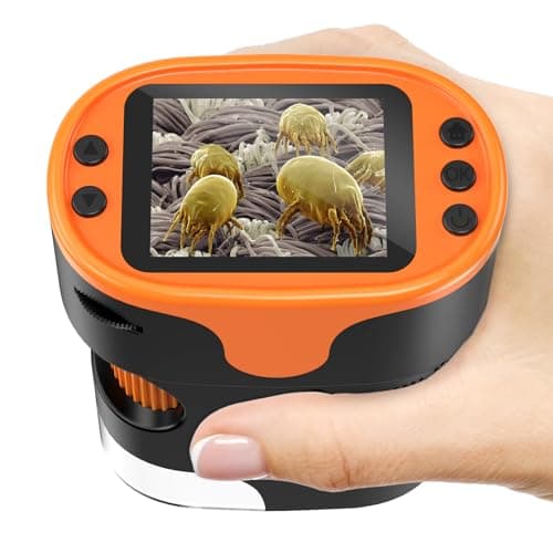 1000X Microscope Numérique Portable pour Enfants - Écran 4K 2,0", Electronique, Rechargeable, avec Kit de Lames - Mini Scope de Poche Cadeaux Éducatifs pour 4-12 Ans