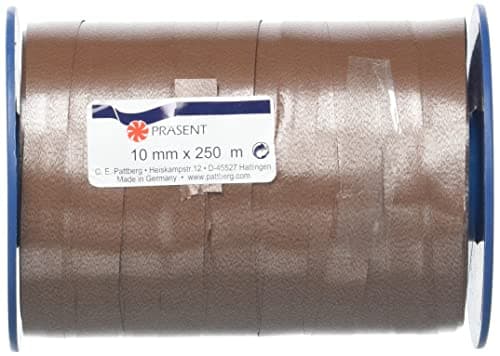 C.E. Pattberg AMERICA Ruban Paquet Cadeau marron, 250 m de Bolduc pour Emballage, Bolduc Largeur 10 mm, Accessoire de Décoration & Bricolage DIY, Ruban Décoratif pour Présents, en Toute Occasion