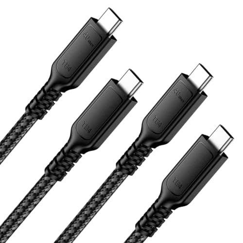 ConnBull Cable Thunderbolt 4 Cable 40Gbps, [2-Pack 1m] Câble High Speed USB C Supporte 240W/ 8K@60Hz pour Thunderbolt 3/USB4, iPhone 15 Pro, Macbook, iPad Pro, iMac