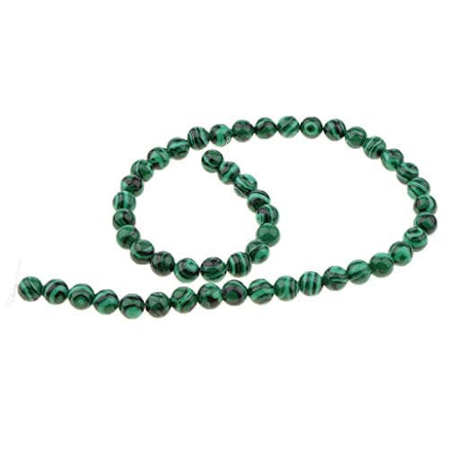 Harilla Perles Rondes Brin Malachite Pierres Perles Rondes Charmes pour la Fabrication de Bijoux DIY, 8mm
