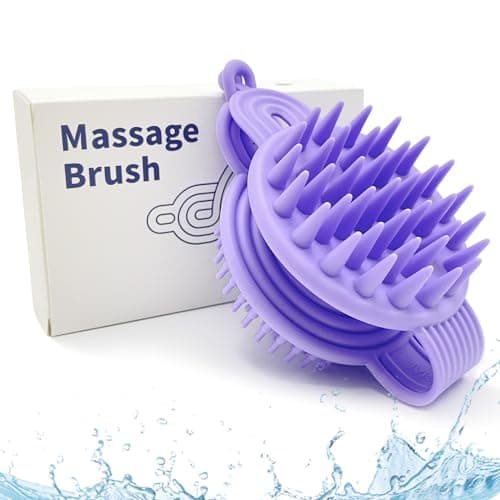 Sunolkie Scalp Massager | Purple Double Sided Shampoo Brush | Détend la tête et améliore la circulation sanguine du cuir chevelu, convient aux adultes et aux enfants