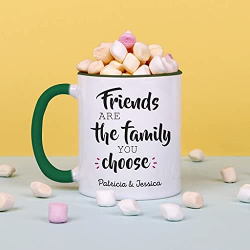 Wanapix | Tasse Personnalisée avec Photo et Texte | Tasse à Café Personnalisable | Céramique Mug | Cadeau Original | Va au micro-ondes | 325ml | Intérieur et Poignée Vert