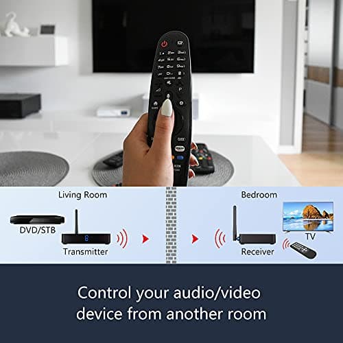 moretop Émetteur et récepteur vidéo et Audio sans Fil 2,4 GHz 8 canaux RCA 480P émetteur avec rallonge à Distance IR pour câble de Streaming, Satellite, DVD vers TV sans Fil pour câble RCA (MT-RCA20)