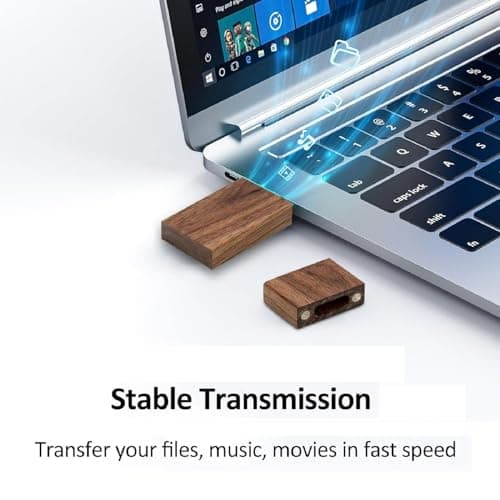 Yaxiny 5 Clés USB 2.0/3.0 rectangulaires en bois de noyer 3.0/16GB Wood USB Disk-4