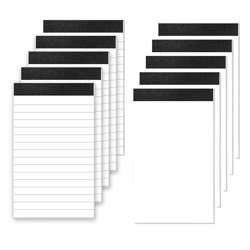 Roosea 10 Pièces Cahier Vierge A7 Bloc Notes de Poche A7 Mini Planificateur Poche Petit Bloc Notes Mini Carnet Notes Blanc Bloc Notes Portable A7 30 Pages Chacune pour Bureau, école
