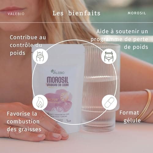 Morosil ® + vinaigre de cidre | Contrôle du poids, brûle graisse, digestion & régulation de la glycémie | 60 gélules gastro-résistantes | Valebio