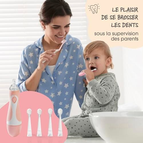 VITALmaxx Brosse à dents électrique pour enfants | Des dents propres et ludiques avec lumière LED et minuterie | L'introduction idéale à l'hygiène dentaire pour les bébés et les jeunes enfants