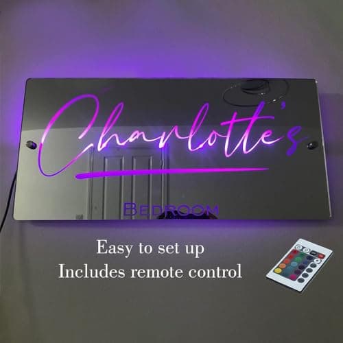Smile lab Miroir LED Personnalisé avec Nom, Miroir Mural pour Chambre et Salon, Veilleuse Nom Personnalisée, Idée Cadeau pour Noël et Anniversaire, Parfait pour Les Mères, Les Épouses