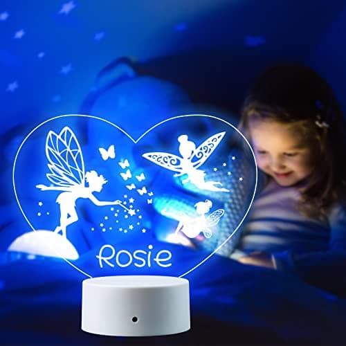 VEELU Veilleuse LED pour Bébé Lampe Personnalisée avec Prenom Cadeau de Baptême pour Garçon et Fille Cadeau Naissance Fille