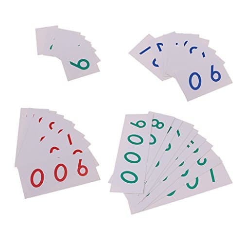 Générique Montessori Mathematics 1-9000 Nombre De Cartes Papier pour Le Calcul