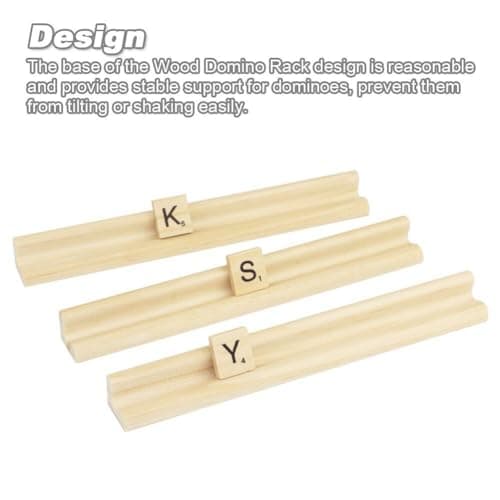 Abbdbd Paquet De 5 Supports De Dominos en Bois Plateaux De Support De Tuiles Professionnels Supports De Jeu pour Tuiles De Mots, Train Mexicain, Jeux De Pied De Poulet Mahjong