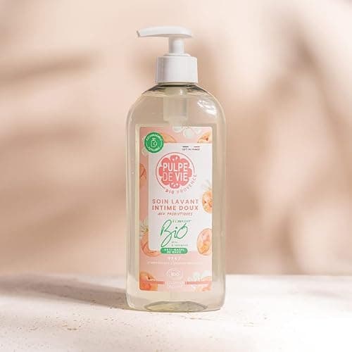 Pulpe de Vie - Soin Lavant Intime Certifié BIO Nude XL 400ml - Anti-gaspi ! Abricot - PH Neutre - Prébiotiques Protecteurs - Éco-Responsable, 100% recyclable, à base de fruits bio upcyclés