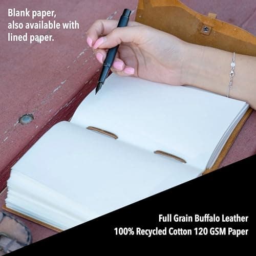 Carnet Vintage Relié En Cuir – 12,7 X 17,8 cm – Pages Vierges – Carnet D'Écriture En Cuir Antique Fabriqué À La Main – Un Excellent Cadeau Pour Les Écrivains, Les Poètes Et Les Voyageurs