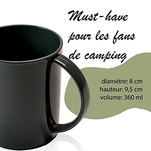 Hausfelder tasses café plastique, lot de 6, lot de mug, 6 x 360 ml, lot de tasse