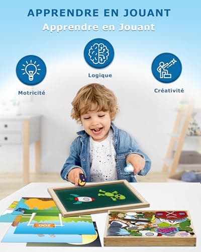 HELDENGUT® Puzzle en Bois Magnétique dès 3 Ans - Jouet pour Filles dès 3 Ans - Jeu Magnétique Créatif & Durable dès 3 Ans