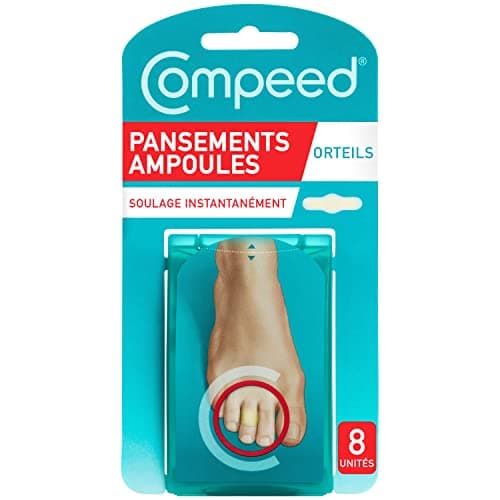 Compeed - 8 Pansements Hydrocolloïdes - Orteils - Seconde Peau - Cicatrisation rapide